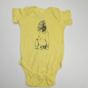 Yellow Pug 12 Months Onesie  - New without Tags
